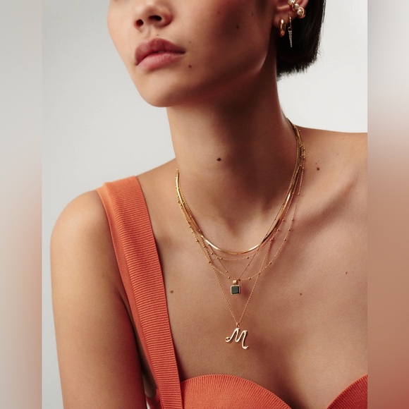 Missoma LUCY WILLIAMS SHORT SQUARE SNAKE CHAIN NECKLACE - Picture 3 of 5